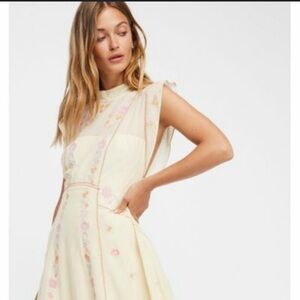 Yellow Floral Sleeveless Dress